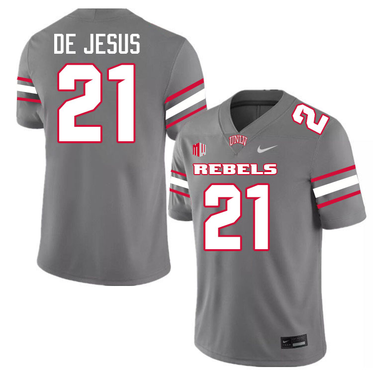 UNLV Rebels #21 Jacob De Jesus Jersey Football College Uniforms,Apparels-Grey